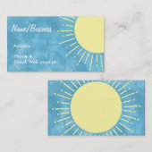 Gele zonneschijn in blauwe lucht Custom Visitekaartje (Voorkant / Achterkant)