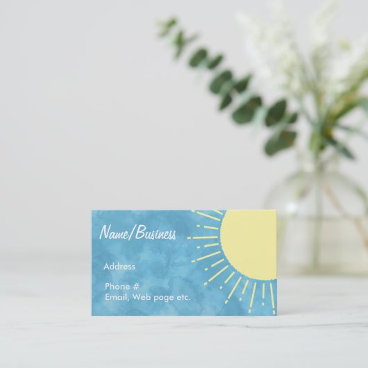 Gele zonneschijn in blauwe lucht Custom Visitekaartje (Staand voorkant)