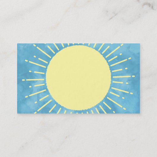 Gele zonneschijn in blauwe lucht Custom Visitekaartje (Achterkant)