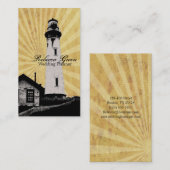Gele zonnestralen Kustvuurtoren Visitekaartje (Voorkant / Achterkant)