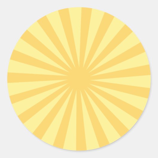gele zonnestralen ronde sticker (Voorkant)