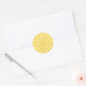gele zonnestralen ronde sticker (Envelop)