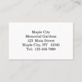 Gele Zonnevrije Visitekaartjes (Achterkant)