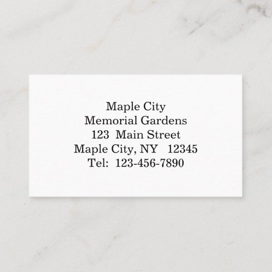 Gele Zonnevrije Visitekaartjes (Achterkant)