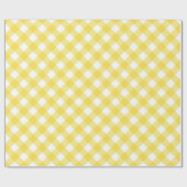 Gele zonnige ingedrukte Gingham Play Cadeaupapier (Vlak)