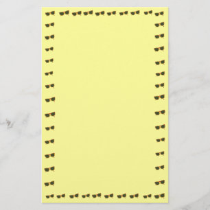 Gele Zonnige Zonnebril Grens op Stationery Briefpapier