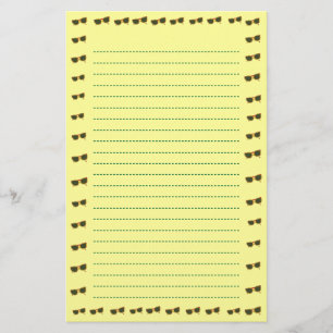 Gele Zonnige Zonnebril Lined Stationery Briefpapier