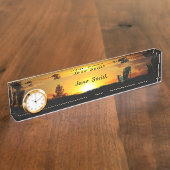 Gele zonsonderdwerk naambordje (Zijkant)