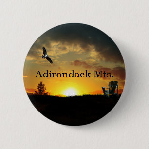Gele zonsondergang grassy Meadow Pin Button