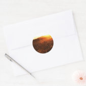 Gele Zonsondergang Pompoenveld Ronde Sticker (Envelop)