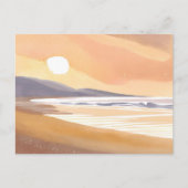 gele zonsondergangoever | Waterverf luchtig schild Briefkaart (Voorkant)