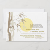 Gele Zonsopkomst Bamboe Tuin Zen Aziatische Bruilo Kaart (Voorkant)