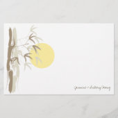 Gele Zonsopkomst Bamboe Zen Aziatische Bruiloft St Briefpapier (Voorkant)