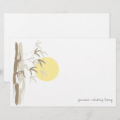 Gele Zonsopkomst Bamboe Zen Aziatische Bruiloft St Briefpapier (Voorkant / Achterkant)