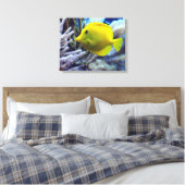 Gele zoutwater Tang Fish Canvas Afdruk (Insitu (Slaapkamer))