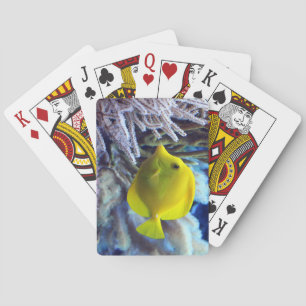 Gele zoutwater Tang Fish Pokerkaarten