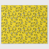 Gele zwammen cadeaupapier (Vlak)