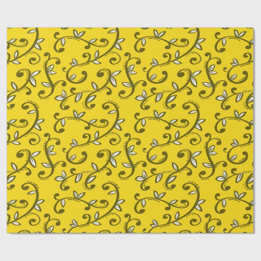 Gele zwammen cadeaupapier (Vlak)