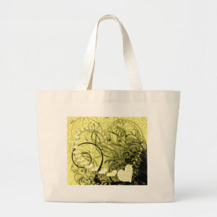 Gele zwammen grote tote bag