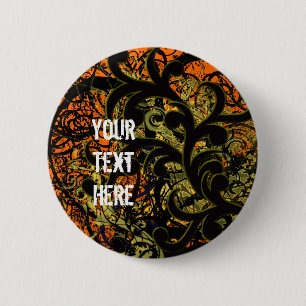 Gele zwammen ronde button 5,7 cm