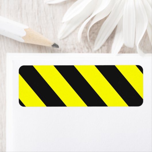 Gele zwarte aandachtsstrepen etiket (Insitu)