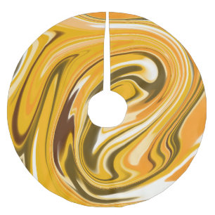 Gele Zwarte acryl gietmarmer voeg naam monogram to Kerstboom Rok