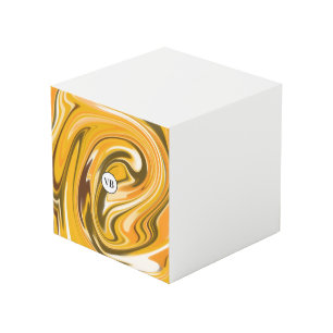 Gele Zwarte acryl gietmarmer voeg naam monogram to Kubus