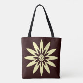 Gele zwarte bloem tote bag (Achterkant)