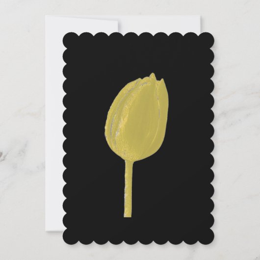 Gele zwarte bloementulpen Elegante Boho bruiloft Kaart (Achterkant)