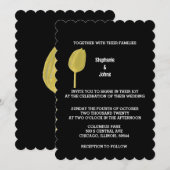 Gele zwarte bloementulpen Elegante Boho bruiloft Kaart (Voorkant / Achterkant)