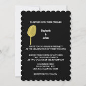 Gele zwarte bloementulpen Elegante Boho bruiloft Kaart (Voorkant)