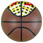 Gele zwarte checkboard: naam monogram naam laat basketbal (Rechts)
