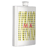Gele zwarte checkboard: naam monogram naam laat flacon (Rechts)