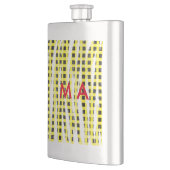 Gele zwarte checkboard: naam monogram naam laat flacon (Links)