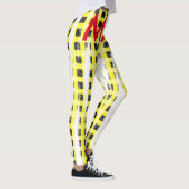 Gele zwarte checkboard: naam monogram naam laat leggings (Rechts)