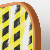 Gele zwarte checkboard: naam monogram naam laat pickleball paddle (Links Detail)