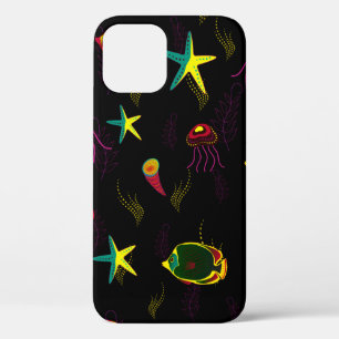 Gele, zwarte en bruine vis naadloos patroon. abs Case-Mate iPhone case