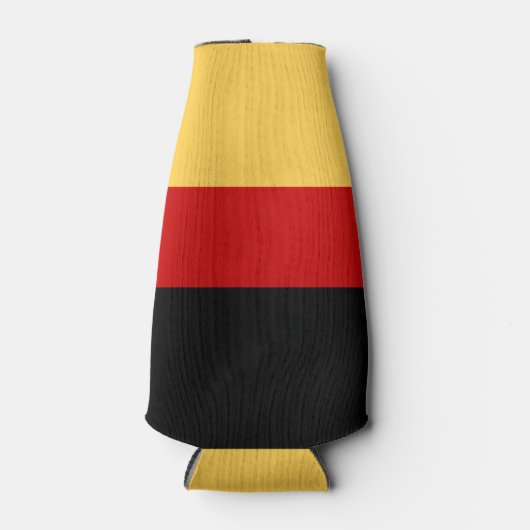 Gele, zwarte en rode strepen flesjeskoeler (Voorkant)