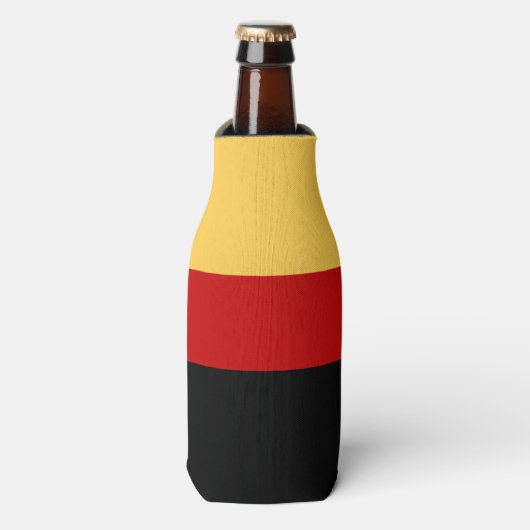 Gele, zwarte en rode strepen flesjeskoeler (Fles Voorkant)