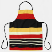 Gele, zwarte en rode strepen schort (Voorkant)