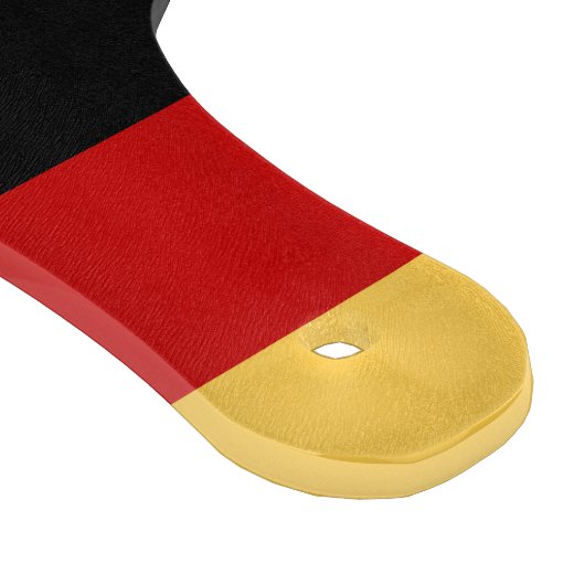 Gele, zwarte en rode strepen snijplank (Hoek)