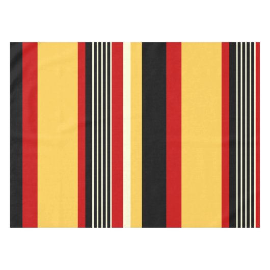 Gele, zwarte en rode strepen tafelkleed (Voorkant (Horizontaal))