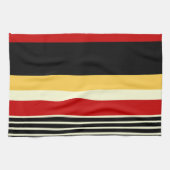 Gele, zwarte en rode strepen theedoek (Horizontaal)