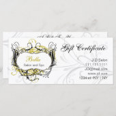 gele, zwarte en witte Chic-cadeaubonnen (Voorkant / Achterkant)