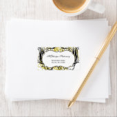 Gele, zwarte en witte grafische adresetiketten etiket (Insitu)