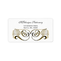 gele, zwarte en witte grafische adresetiketten