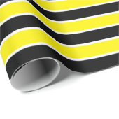 Gele, zwarte en witte strepen cadeaupapier (Rol Hoek)