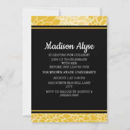 Gele Zwarte Floral die naar het College gaat nodig Kaart