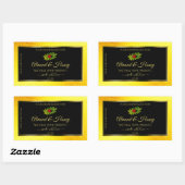 Gele zwarte Glitter-productlabels Ladybug Leaf Rechthoekige Sticker (Vel)