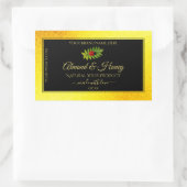 Gele zwarte Glitter-productlabels Ladybug Leaf Rechthoekige Sticker (Tas)